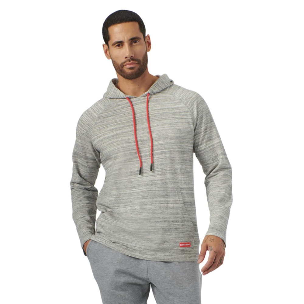 Sea-Doo Men’s French Terry Pullover Hoodie Smoke Heather Red Accents. Small NWT